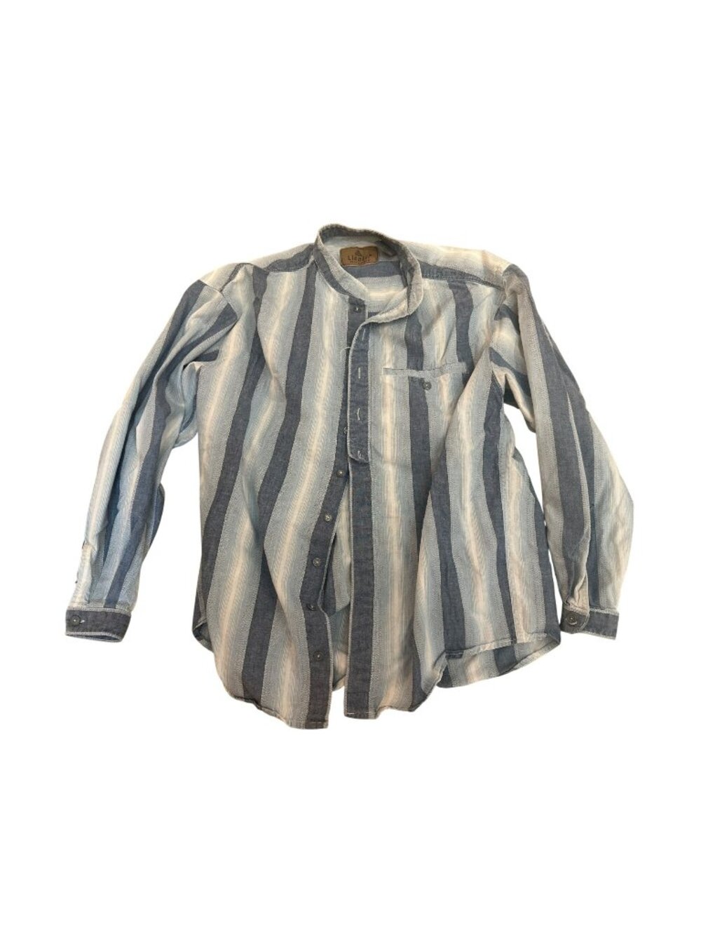 VTG Lizwear Women's Top Button Small Vertical Stripes Western Cowgirl